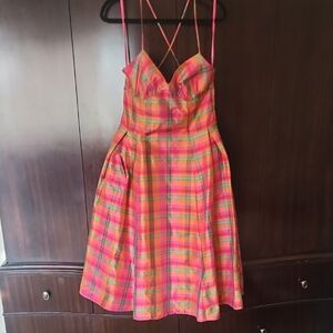 Isaac Mizrahi Multicolor Plaid Maxi Dress
